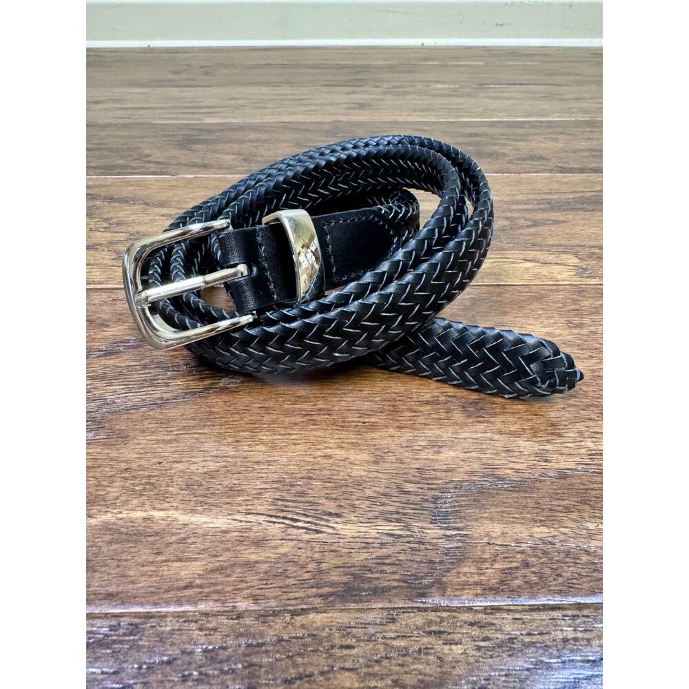 Genuine Leather Braided Black Belt, Sz XL